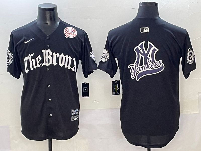 Men 2025 New York Yankees Blank Black Five generations Joint Name Nike MLB Jersey style 12->new york yankees->MLB Jersey